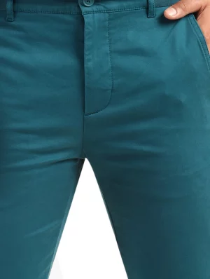 Blue Solid Chinos